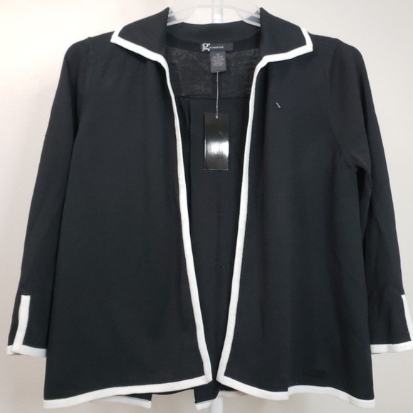 g signature woman open front blazer cardigan black - Picture 6 of 8